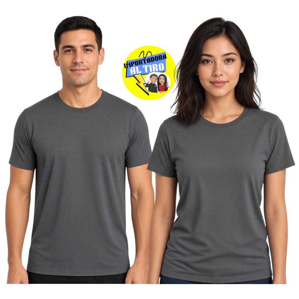 POLERA UNISEX GRIS PIEDRA ALGODÓN